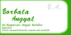 borbala angyal business card